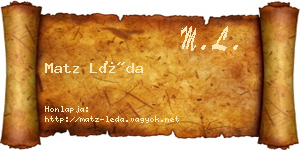 Matz Léda névjegykártya